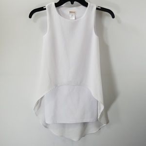 Sally Miller Couture White Ruffled Tank Top Size S